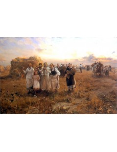 Tytuł: Dożynki, Autor: Alfred Wierusz Kowalski