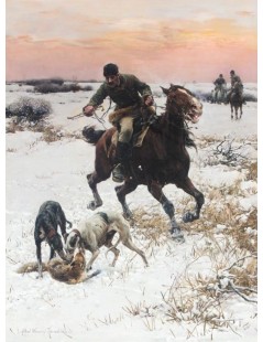 Tytuł: Polowanie, Autor: Alfred Wierusz Kowalski