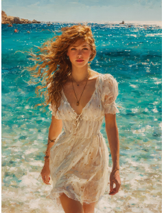 Tytuł: Piękna dziewczyna na plaży, Autor: Emilia Czupryńska