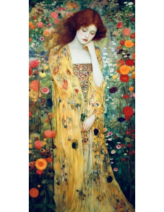 Tytuł: A'la Klimt, Dziewczyna w kwiecistej sukni, Autor: 