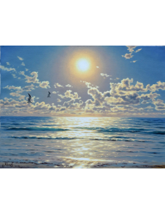 Tytuł: Wakacje nad morzem, zachód słońca, Autor: 