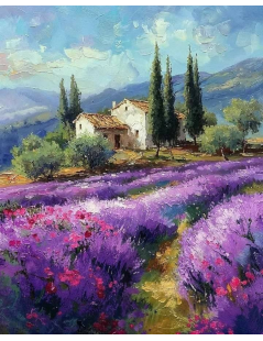 Tytuł: Toskania, dom i lawendowe pole, Autor: 