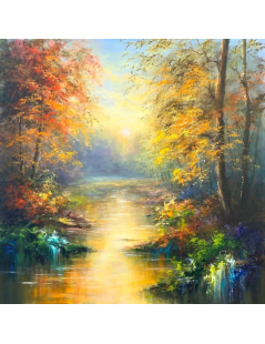 Tytuł: Kolorowy pejzaż jesienny lekki, Autor: Emilia Czupryńska