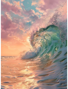 Tytuł: ocean przy zachodzie słońca, Autor: 