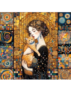 Tytuł: Kobieta z rudym kotem a'la Klimt, Autor: 